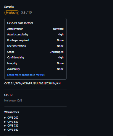 CVSS and CWE breakdown