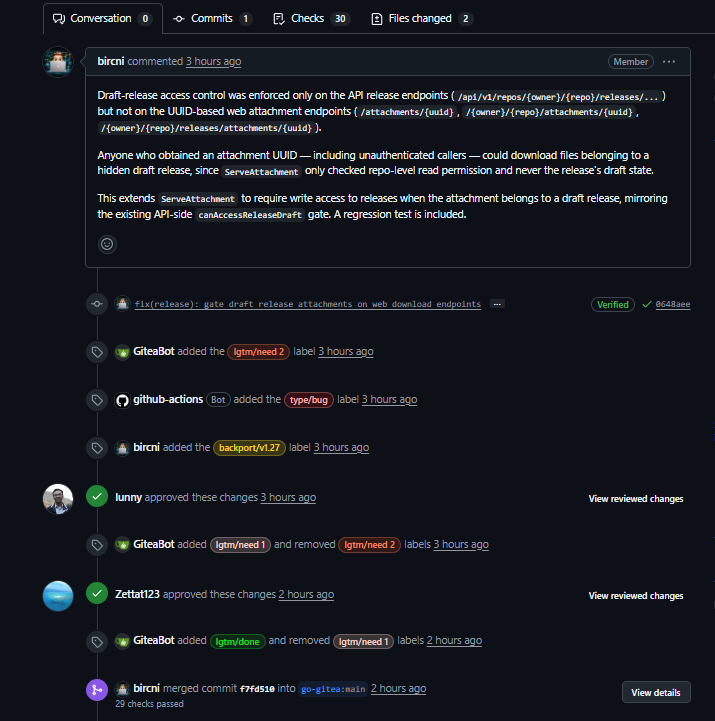 the merged pull request